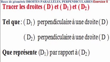 Maths 6ème - Les Bases De La Géométrie : Droites parallèles et perpendiculaires Exercice 5
