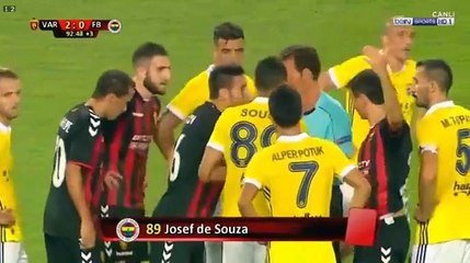 Souza Red Card -  Vardar vs Fenerbahce 2-0  17.08.2017 (HD)