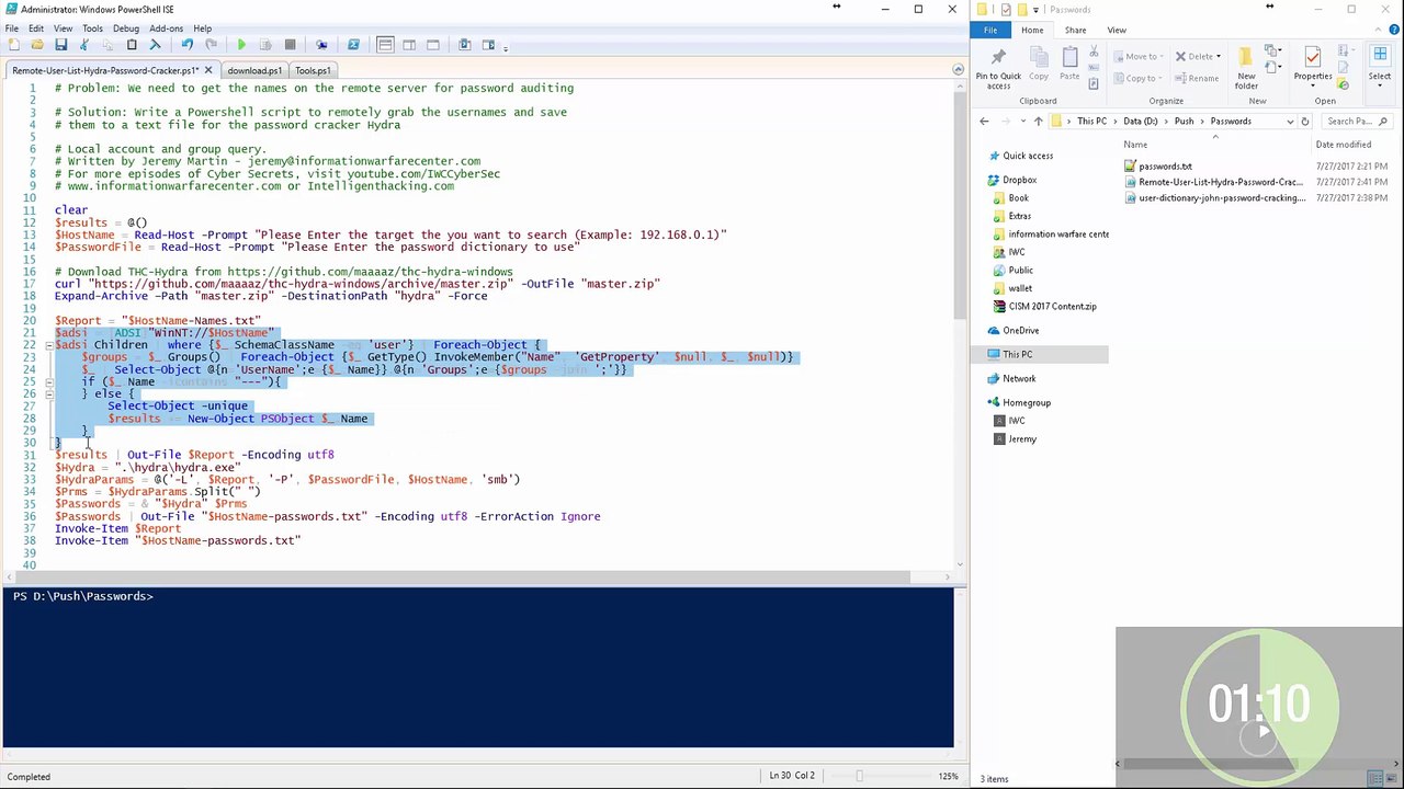 IWC-JtT-009-Powershell-smb-password-cracker-hydra-user-group-adsi-SchemaClassName-loop