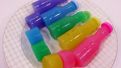 Botella beber cómo gelatina hacer el plastico pudín para agua agua agua Crear una mini botella de gelatina de pudín de leche Mini color