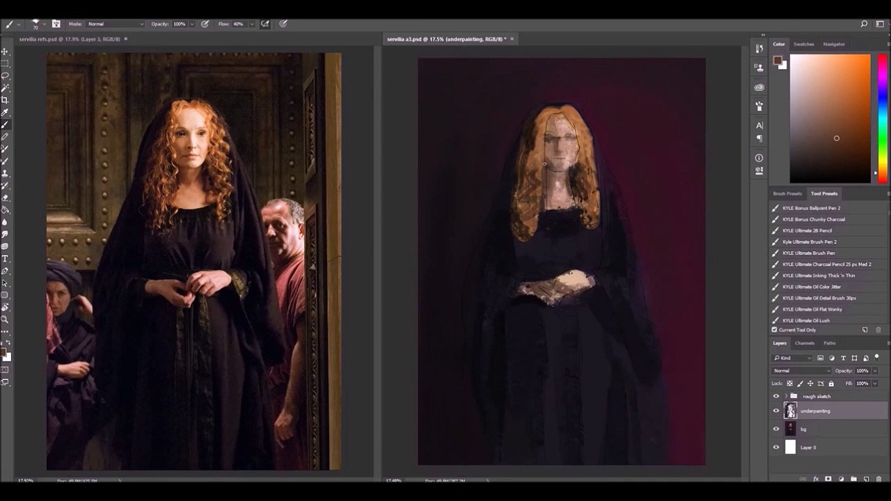 Lindsay Duncan Digital Painting Timelapse (Photoshop CC)
