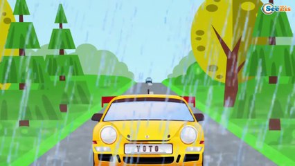 Carros de Carreras es Rojo y Coche de Policía - Entrenamiento Para Niños - Carritos