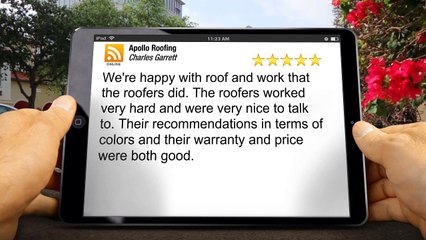 Dallas Best Roofing – Apollo Roofing - Dallas Fantastic Five Star Review