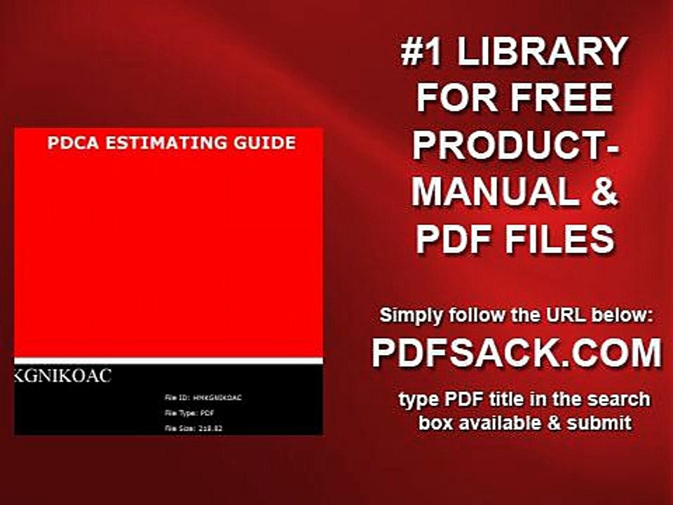 Pdca Estimating Guide