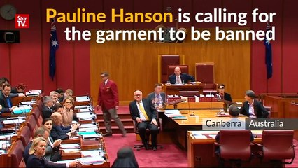 Anti-immigrant MP Pauline Hanson wears burqa in Aussie Senate
