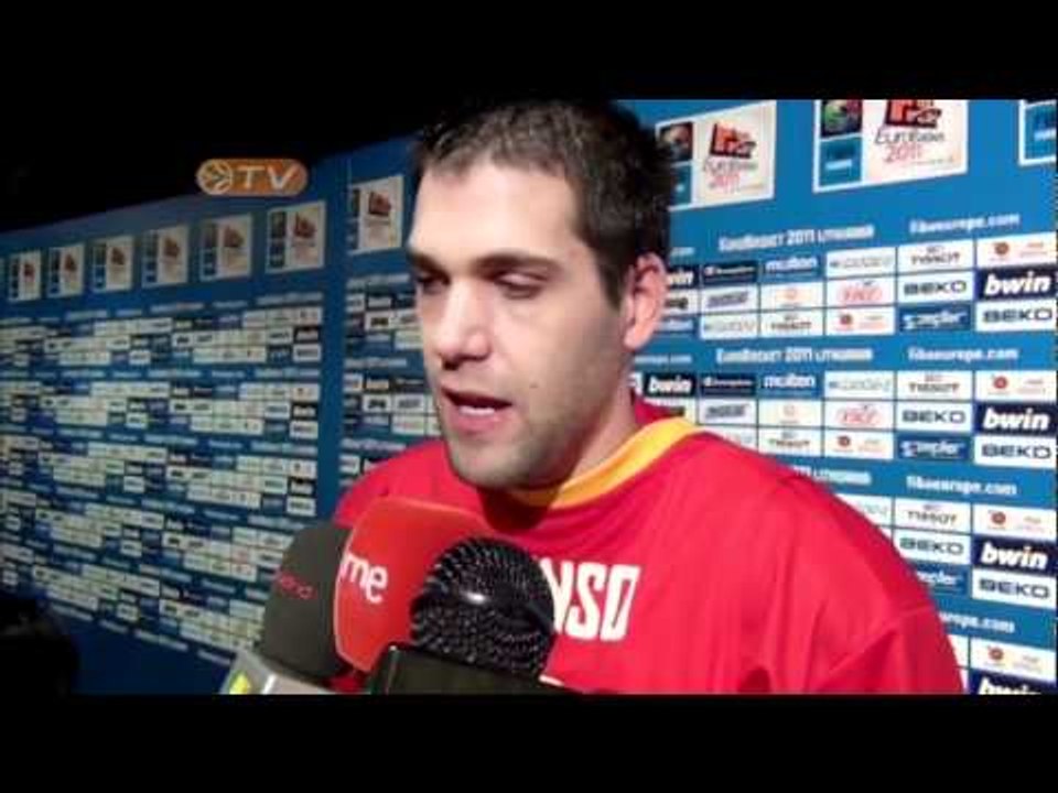 Felipe Reyes talks after winning Eurobasket
