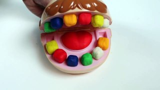 LEARN COLORS Feeding Mr. Play Doh Dentist Drill N Fill Rainbow Popsicles & Color Changing Teeth!-kEDDVmO1TAc
