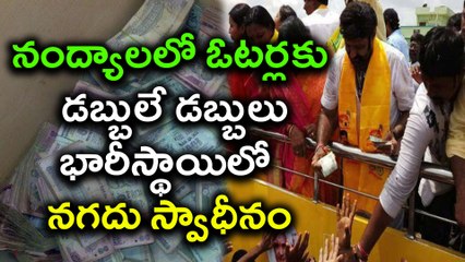 Huge Money Being Distributed in Nandyal for bypoll  నంద్యాలలో ఓటర్లకు డబ్బులే డబ్బులు