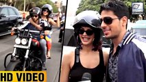 Sidharth Malhotra & Jacqueline Fernandes Promote 'A Gentleman' Riding A Bike