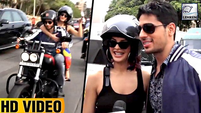 Sidharth Malhotra & Jacqueline Fernandes Promote 'A Gentleman' Riding A Bike
