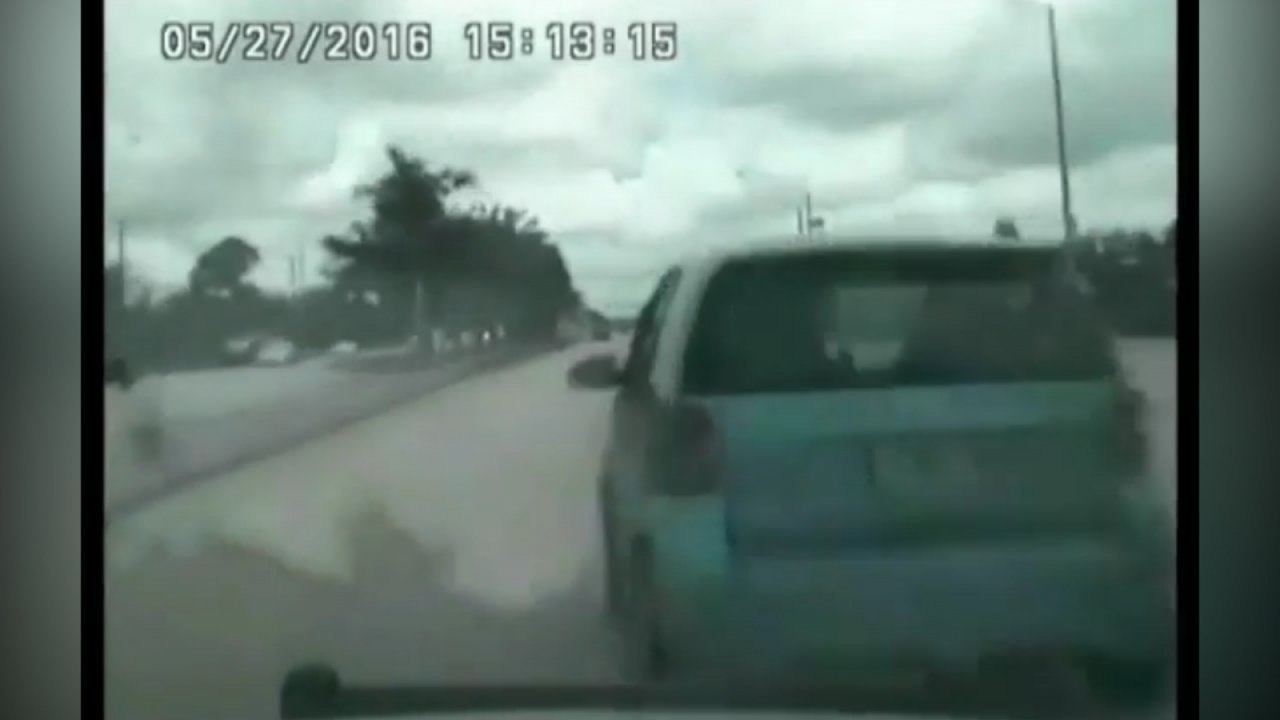 Shocking footage captures moment speeding police officer plows into car at 104mph