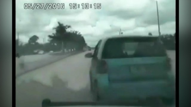 Shocking footage captures moment speeding police officer plows into car at 104mph