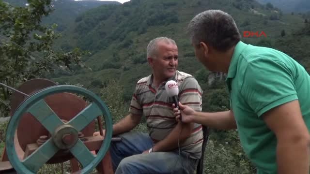 Ordu Yamaç Arazilerde Fındıklar İlkel Teleferikle Taşınıyor