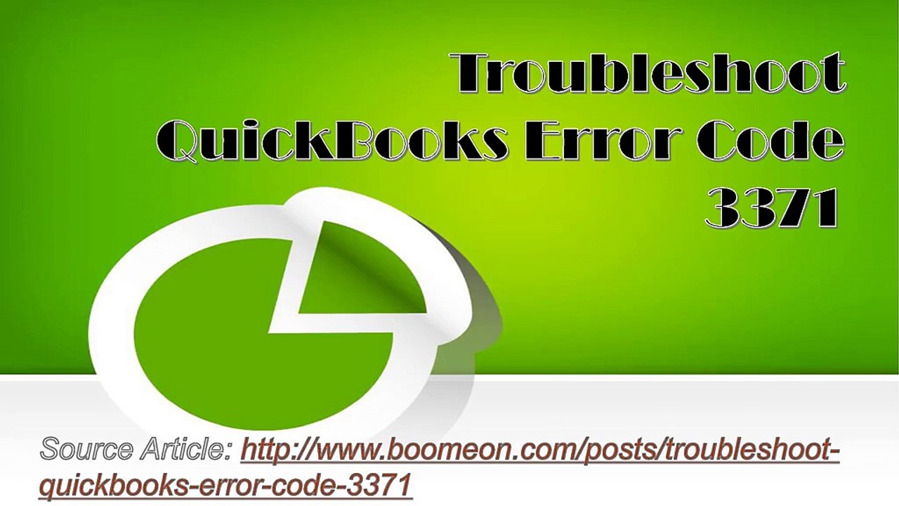 Troubleshoot QuickBooks Error Code 3371