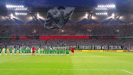 La banderole du Legia Varsovie