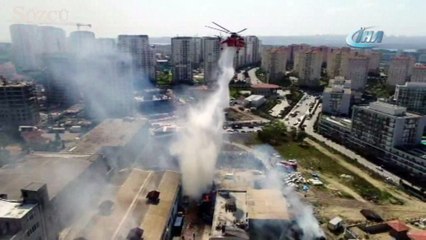 Halkalı'da fabrika yangını!