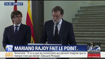 Attentats en Espagne: "L'objectif le plus important est d'être présent pour les personnes blessées", dit Mariano Rajoy
