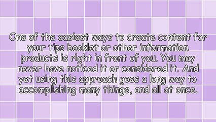 Booklet Tips - Easy Content Resource