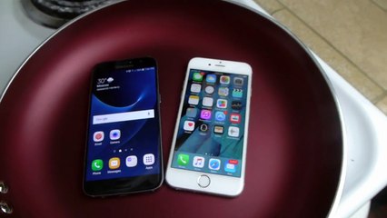 Samsung Galaxy S7 vs iPhone 6S Boiling Hot Water Test