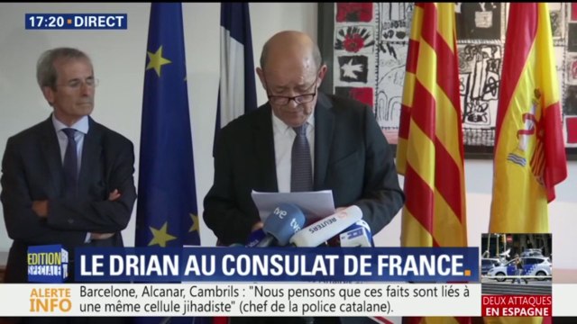 Catalogne: 28 Français ont été blessés, 18 sont hospitalisés, et 8 sont dans un état grave , annonce Le Drian