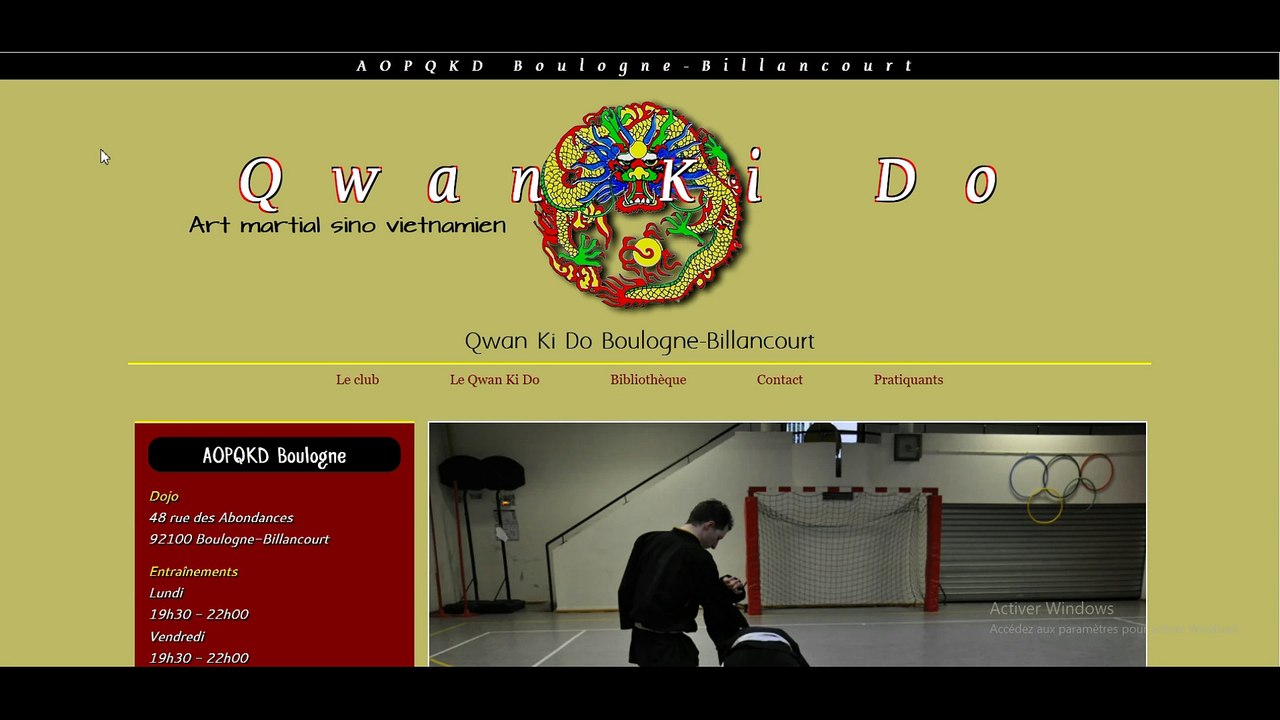 Création site internet association sportive - Qwan Ki Do Boulogne