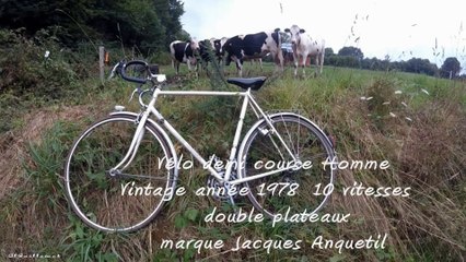 Vélo demi course Homme Vintage année 1978  10 vitesses   double plateaux marque Jacques Anquetil