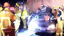 91 Freeway Construction Site Crash / Bellflower RAW FOOTAGE