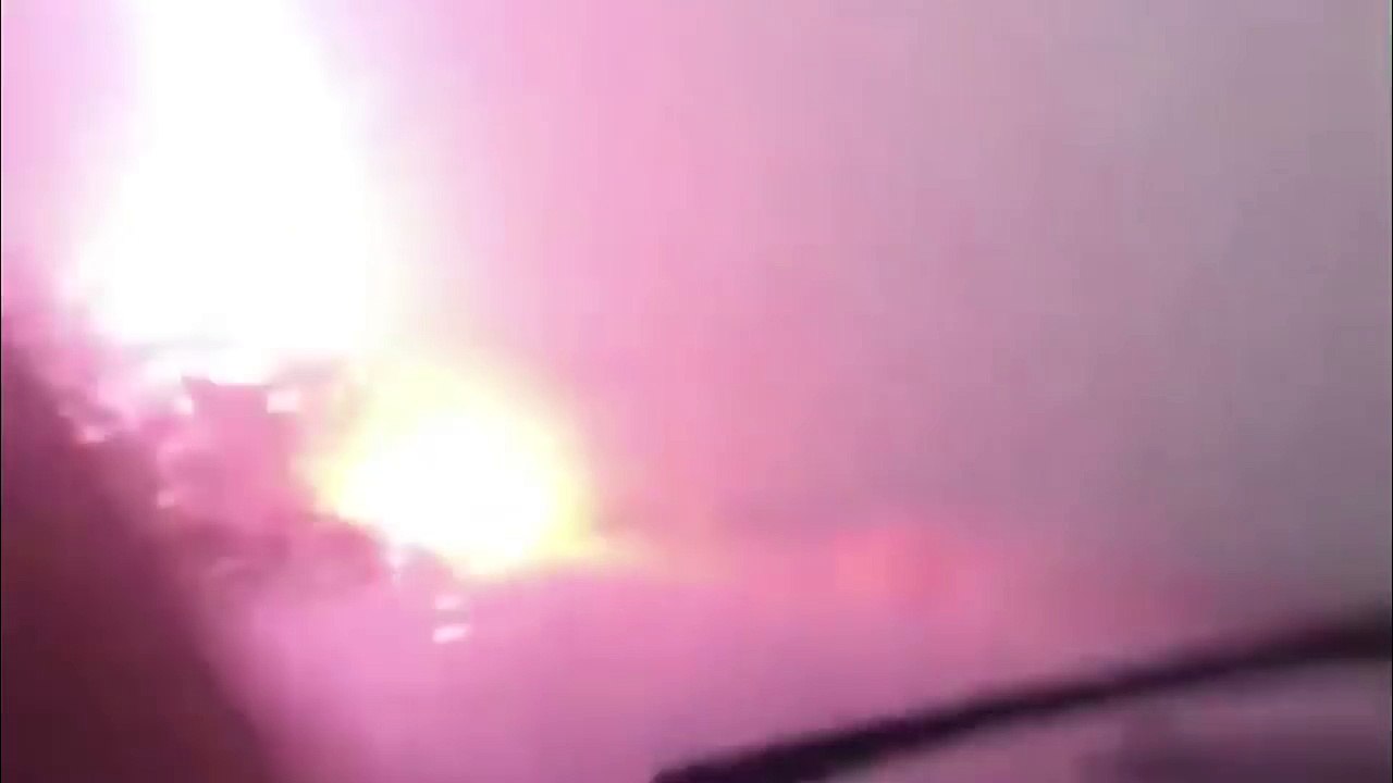 Lightning Strikes Moving TRUCK
