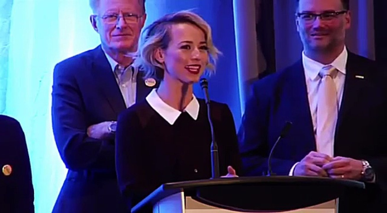 Peter Watts and Karine Vanasse at Uranium Film Festival Quebec 2015 720 x 480