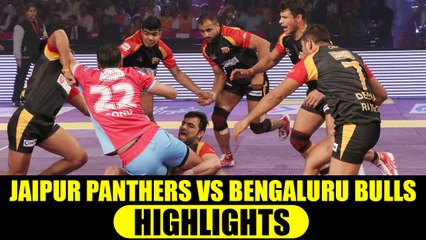 Télécharger la video: PKL 2017: Jaipur Pink Panthers defeat Bengaluru Bulls 30-28, Highlights | Oneindia News