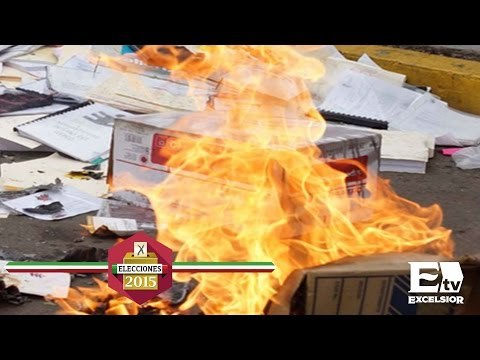 Guerrero: grupos opositores queman boletas/ Elecciones 2015