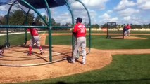 Andrew Benintendi takes Brian Johnson deep in live BP at Red Sox camp, Feb. 19, 2017