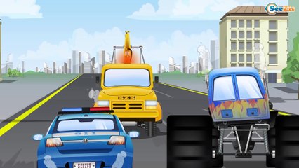 Мультфильм про машинки для детей Монстр Трак Гоночная Машинка Полицейская Машинка Сборник Все Серии
