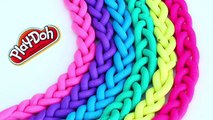 DIY Sparkle Play Doh Braids Rainbow VS Non Glitter Playdough Braids Modelling Clay