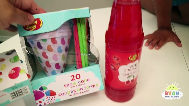 Jelly Belly Candy Electric Snow Cone Maker! DIY homemade Ice Shaver with Ryan ToysReview-c9eMZ36mQjA