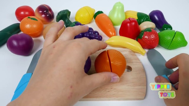 Play Fruits and Vegetables Playset Learn Colors with Cutting Pretend Food for Kids 8H5aIjFMFQ