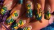 Conception conception bricolage facile fleurs français ongle ongles néon tutoriel avec jaune Mani art