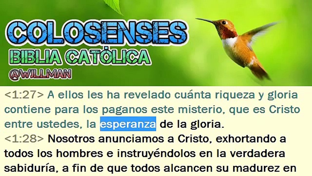 Carta a los Colosenses Biblia Católica.