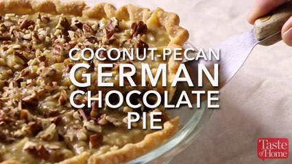Coconut pecan German chocolate pie