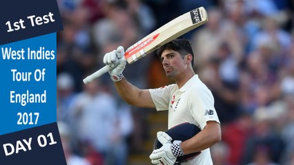England vs West Indies | 1st Test | Day 1 | 17 Aug 2017 | A Cook & J Root Hit Tons | Highlights