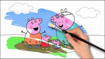 Et Livre coloration la famille sauteur enfants apprentissage boueux Nouveau sur porc flaques deau le le le le la Peppa pages fu