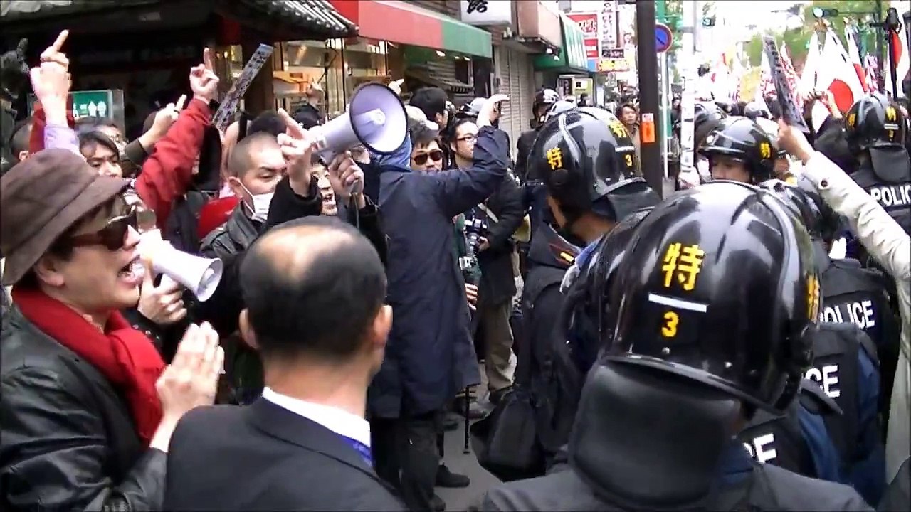 ( 検閲動画 No.004 ) 【ヘイトデモ】 新大久保にて 「 嫌韓デモ 」 の現場を撮影 / 清瀬 航輝 [ 2013.03.31 ]　#在特会 #在日 #韓国 #ヘイトスピーチ #ヘイトデモ