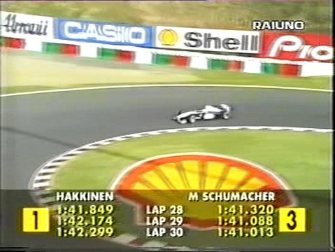 GP Giappone 1998: Incidente tra Tuero e Takagi, ritiro di M. Schumacher e secondo pit stop di Hakkinen