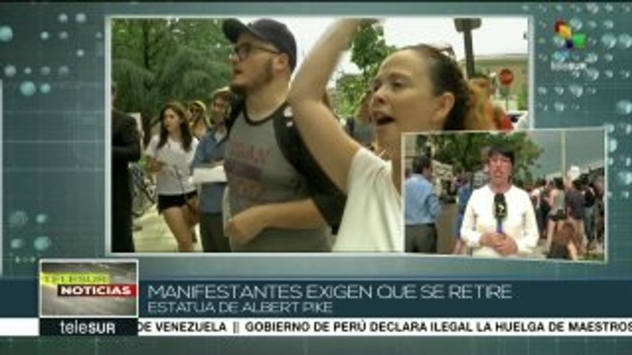 EE.UU.: manifestantes exigen que se retira estatua de Alber Pike