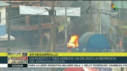 Un muerto y tres heridos por represión del Esmad en Segovia, Colombia