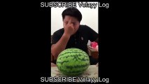 Watermelon break from head prank