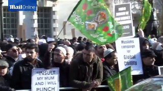 MUSLIMS RALLY FOR FREEDOM OF SPEECH PROTEST IN LONDON