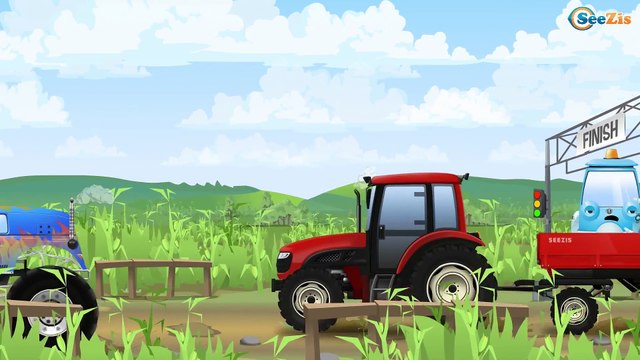 Traktör, Araba, Yarış Arabası - Çizgi film Build and Play tüm Bölümler bir Arada: Akıllı Arabalar