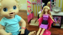 Vivo y bebé tiza muñecas cabello en princesa arco iris Salón barbie disney rapunzel makeo