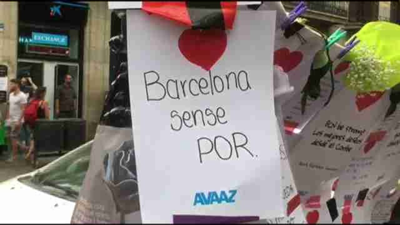 Mensajes de apoyo contra el terror en las Ramblas